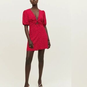 Reformation Red Polka Dot Mini Dress